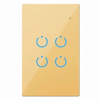 INTERRUPTOR INTELIGENTE UNIVERSAL WIFI LUZ SMART DORADO ALEXA 4 BANDAS